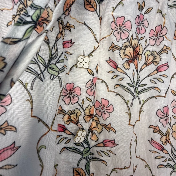 Cream V-Neck Puff Sleeve Maxi Dress - Picture 5 of 7